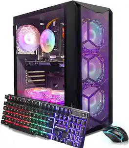 STGAubron - Gaming Desktop PC, Radeon RX 580 8G, Intel Core i7 up to 3.9Ghz, 16G RAM, 1T SSD, 600M WiFi, BT 5.0, Win11H - Black