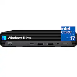HP - Pro Mini PC Desktop Computer for Business Daily Remote Work, Intel 12-Core i7-12700T, 32GB RAM, 1TB SSD, Windows 11 Pro - Black