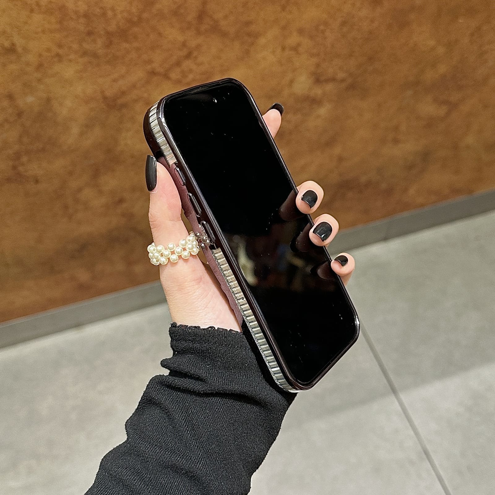 Alt View 3. UUCOVER - Luxury Electroplated Bling Glitter Case for Apple iPhone 18 Pro Max, Shockproof Sparkle Rhinestone Diamond Flower Cover - Purple.