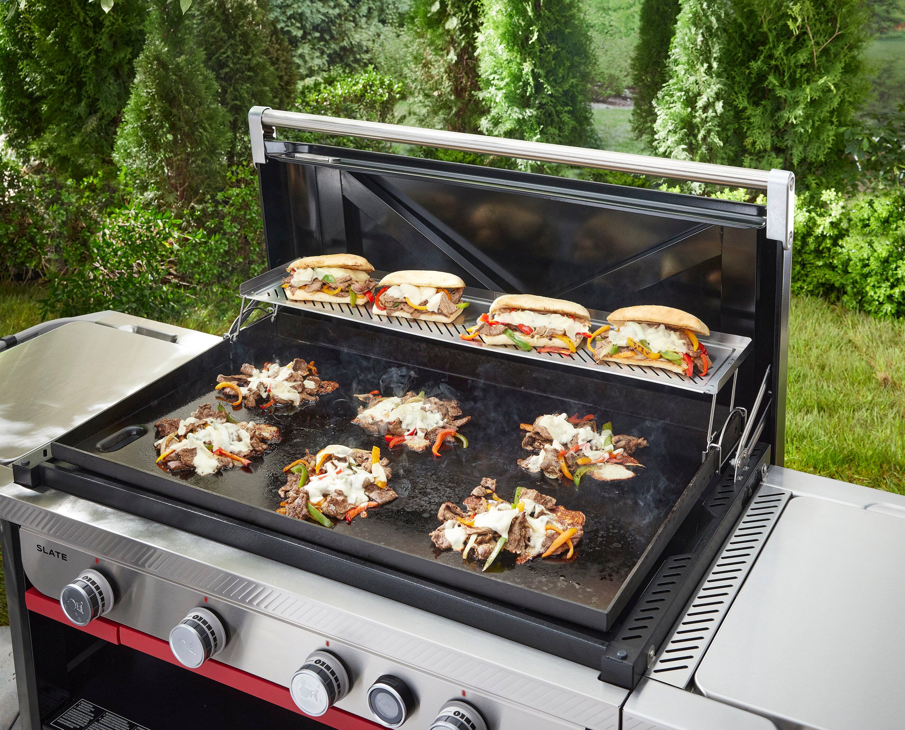 Alt View 4. Weber - Dual-Level Warming Rack works with 36" Slate Griddle - Silver.