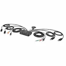 Front. Startech - 2-Port Dual-Monitor DisplayPort Cable KVM Switch.