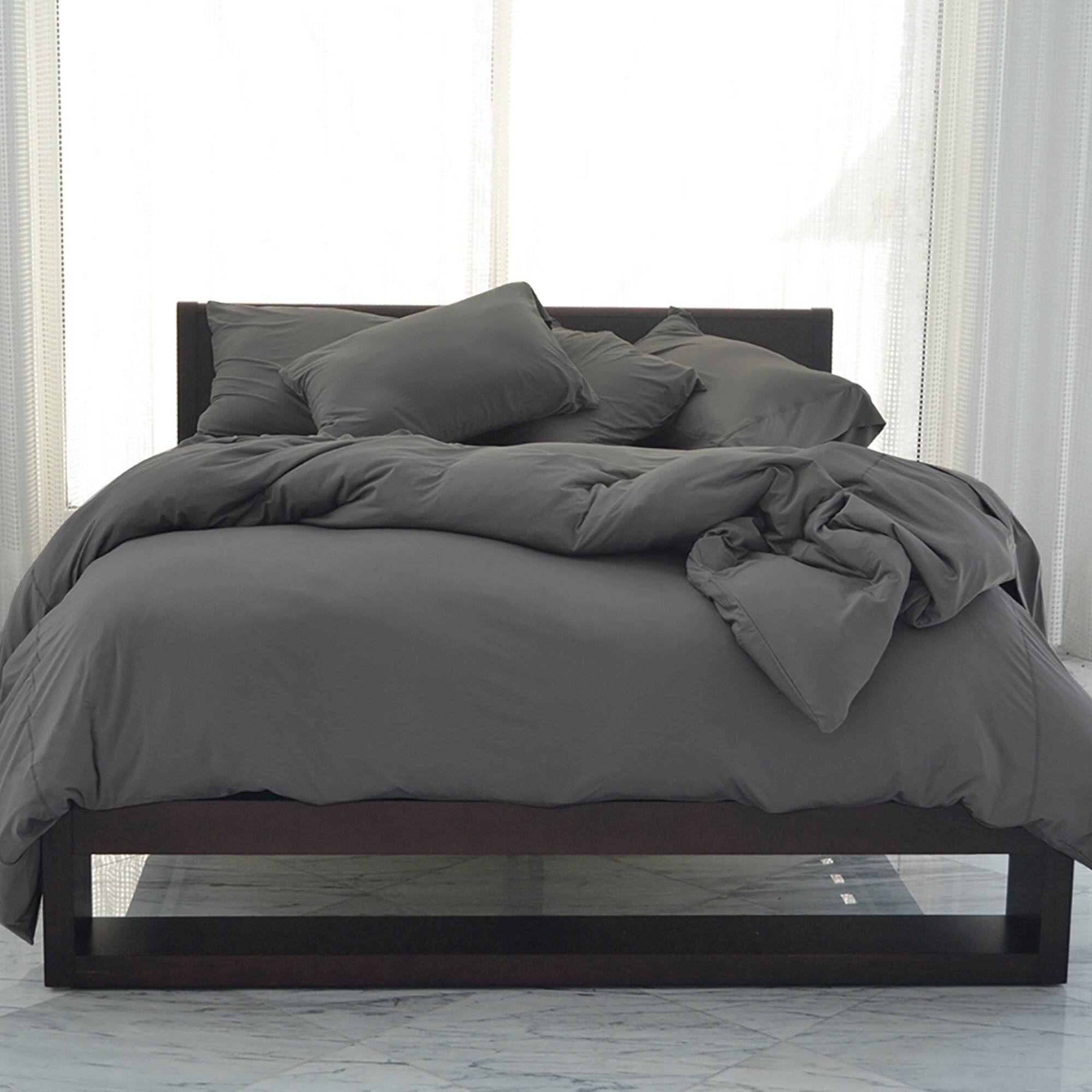 Angle. SHEEX - SHEEX Sleep Tech - Duvet Cover & Shams - Full Queen - Graphite.