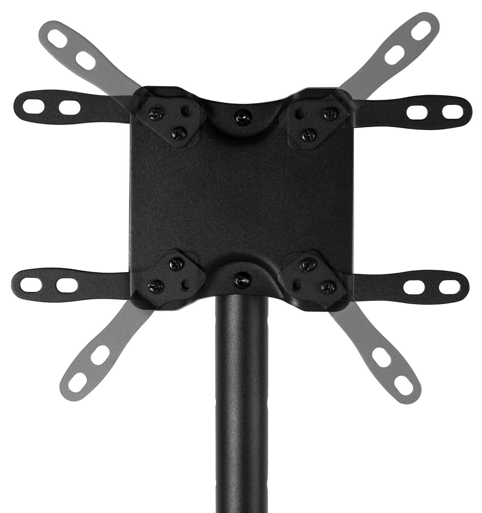 Alt View 8. Mount-It! - Adjustable Mobile TV Display Stand with Tilt, Height Adjustment, and Locking Caster Wheels, Black - Black.
