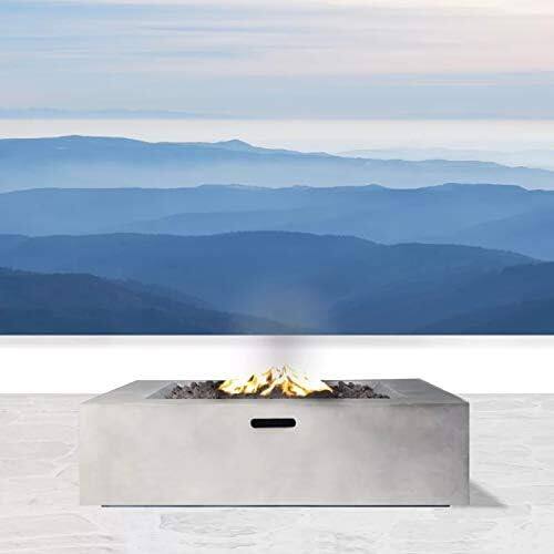 Back. Mondawe - 12" H Concrete Outdoor Fire Pit Table - Natural.