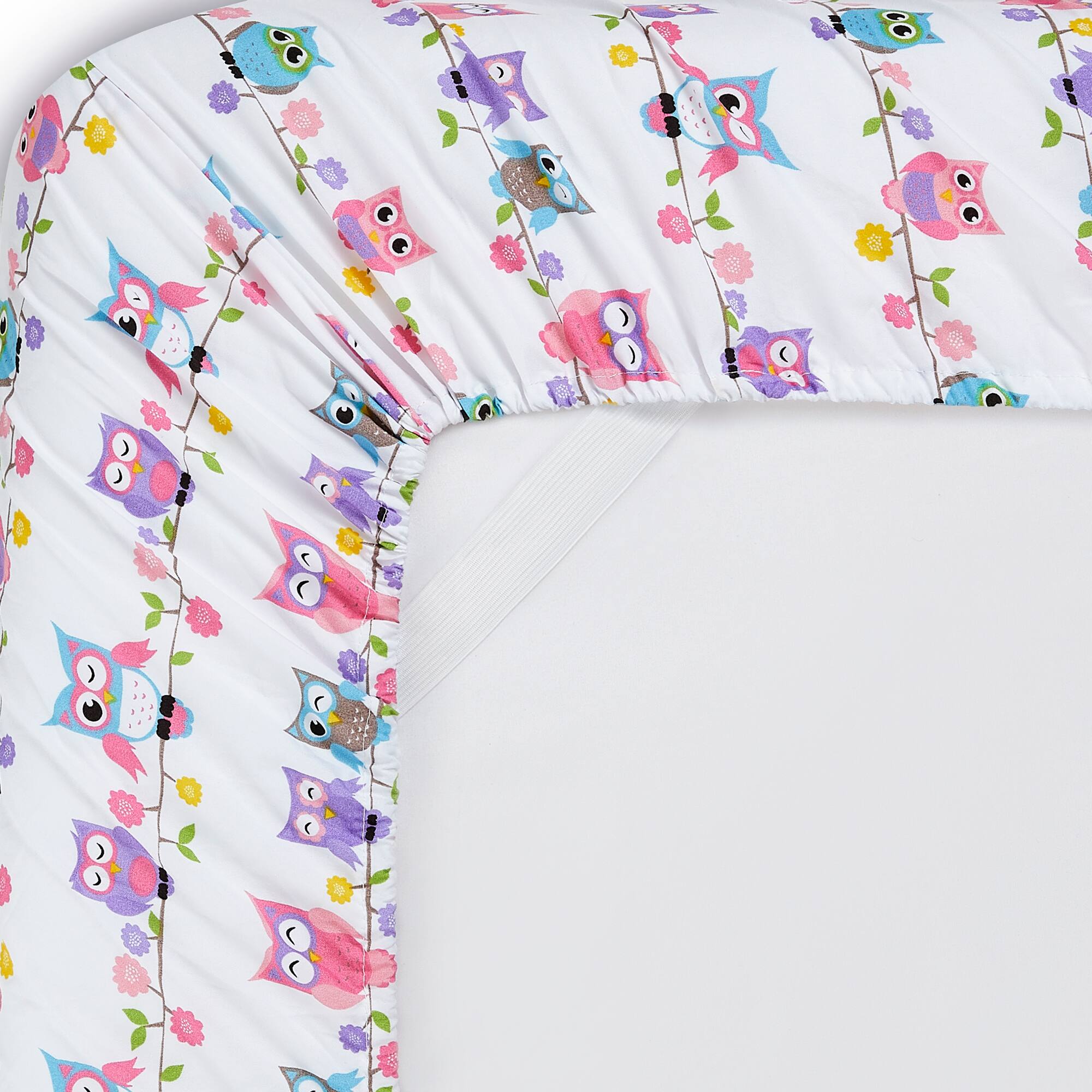 Back. Sweet Home Collection - Kids' Printed Classic & Bright Ultra Soft Microfiber Sheet Sets - Full - Owls.