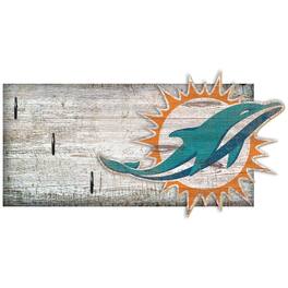 Fan Creations - Miami Dolphins 6" x 12" Mounted Key Holder - Multicolor