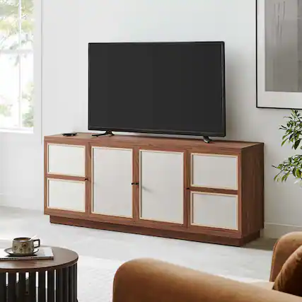 Front. Modway - Capri 63" Wood Grain TV Console by Modway - Walnut.
