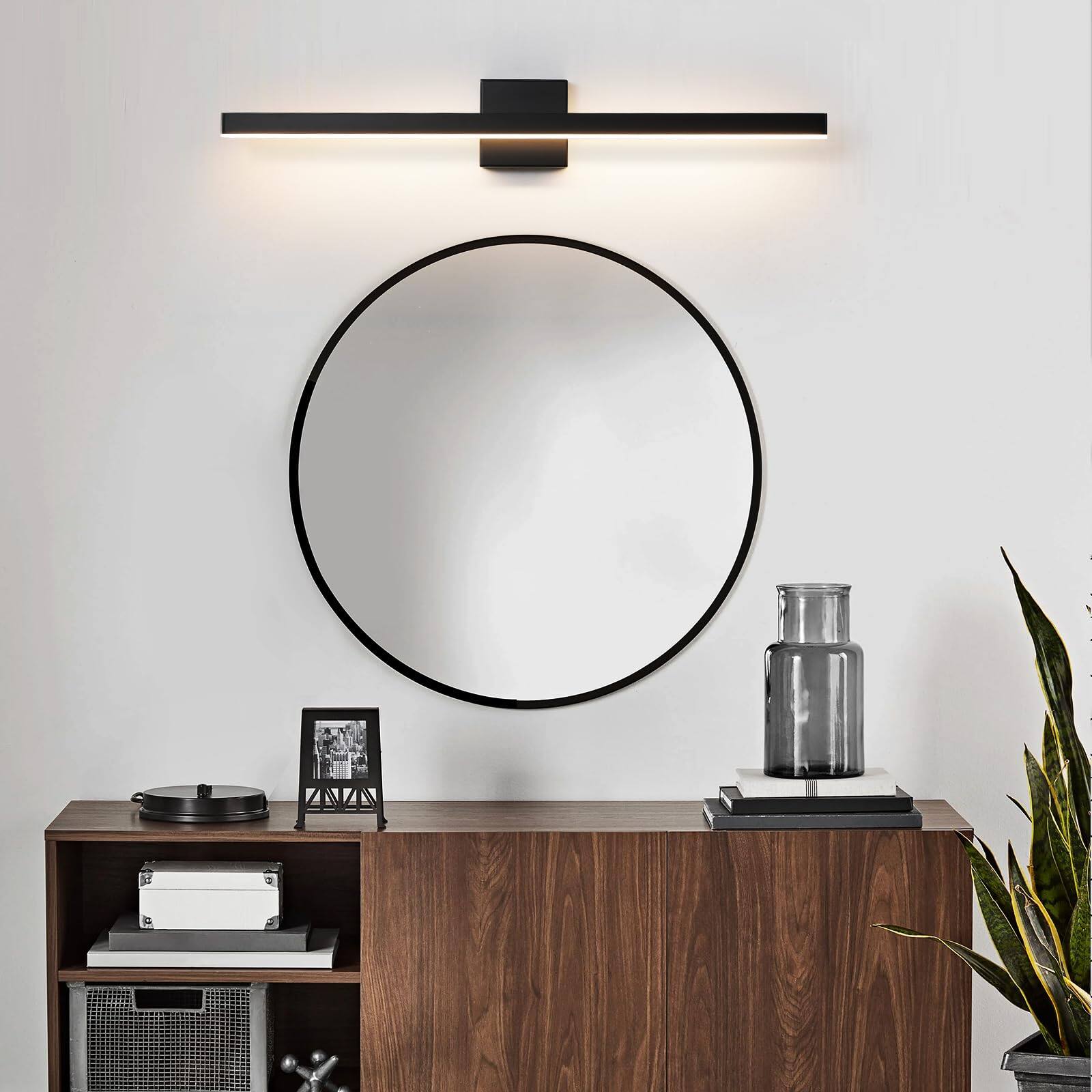 Alt View 5. HM 1810 - Modern Bathroom Vanity Light Led Bar Fixture Over Mirror Inch Dimmable cct - Black 39 inch.