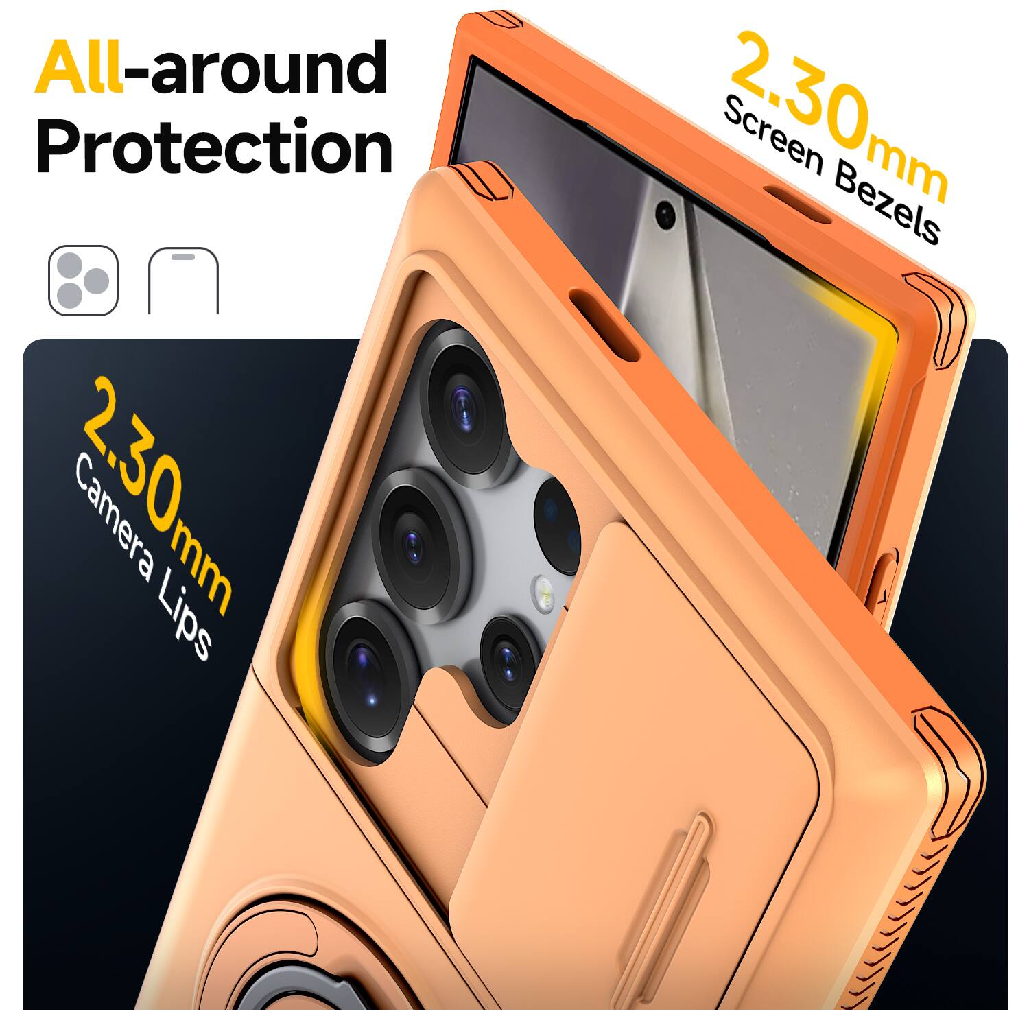All-around Protection  
2.30mm Camera Lips  
2.30mm Screen Bezels