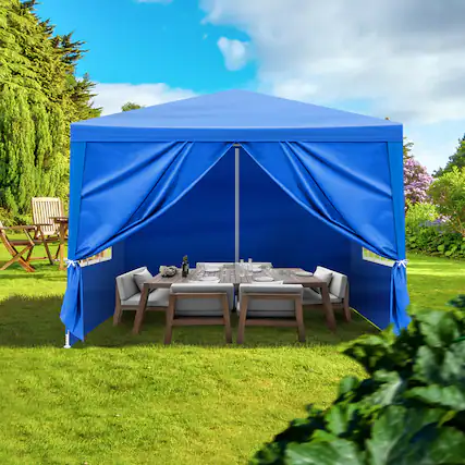Front. Winado - Outdoor Party Tent, Patio Canopy Tent Gazebo with Removable Sidewalls Event Tent for Cater Events Wedding Birthday - Blue.