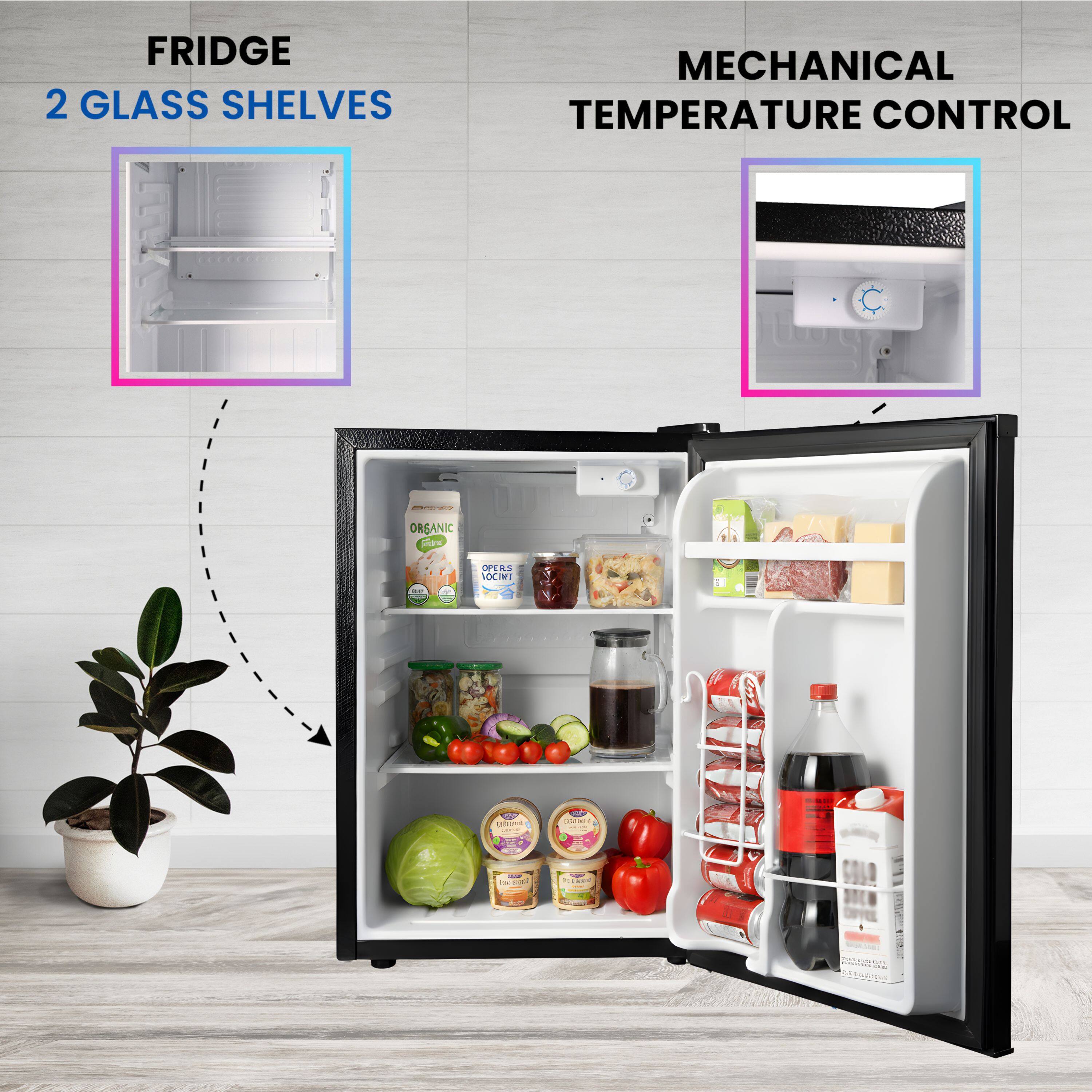 FRIDGE  
2 GLASS SHELVES  

MECHANICAL TEMPERATURE CONTROL