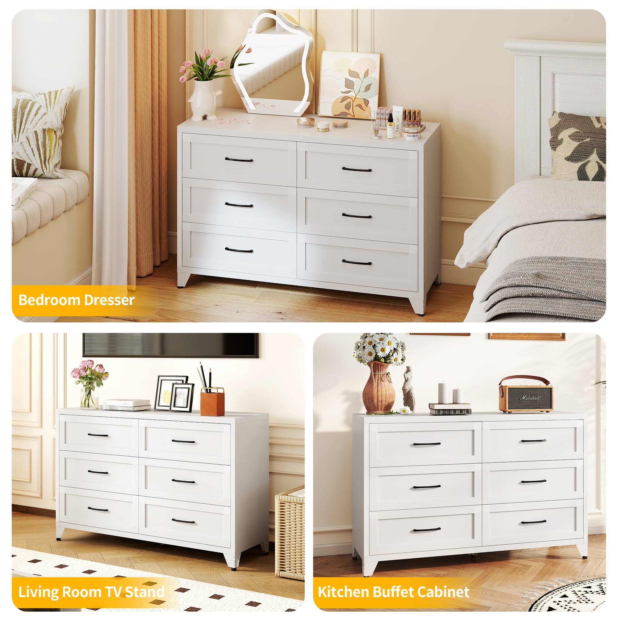 M Bedroom Dresser, SEA Living Room TV Stand, Kitchen Buffet Cabinet
