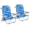Front. Costway - Costway 2 PCS Folding Beach Chair Lightweight Aluminum Camping Chair with Storage Bag - Navy.