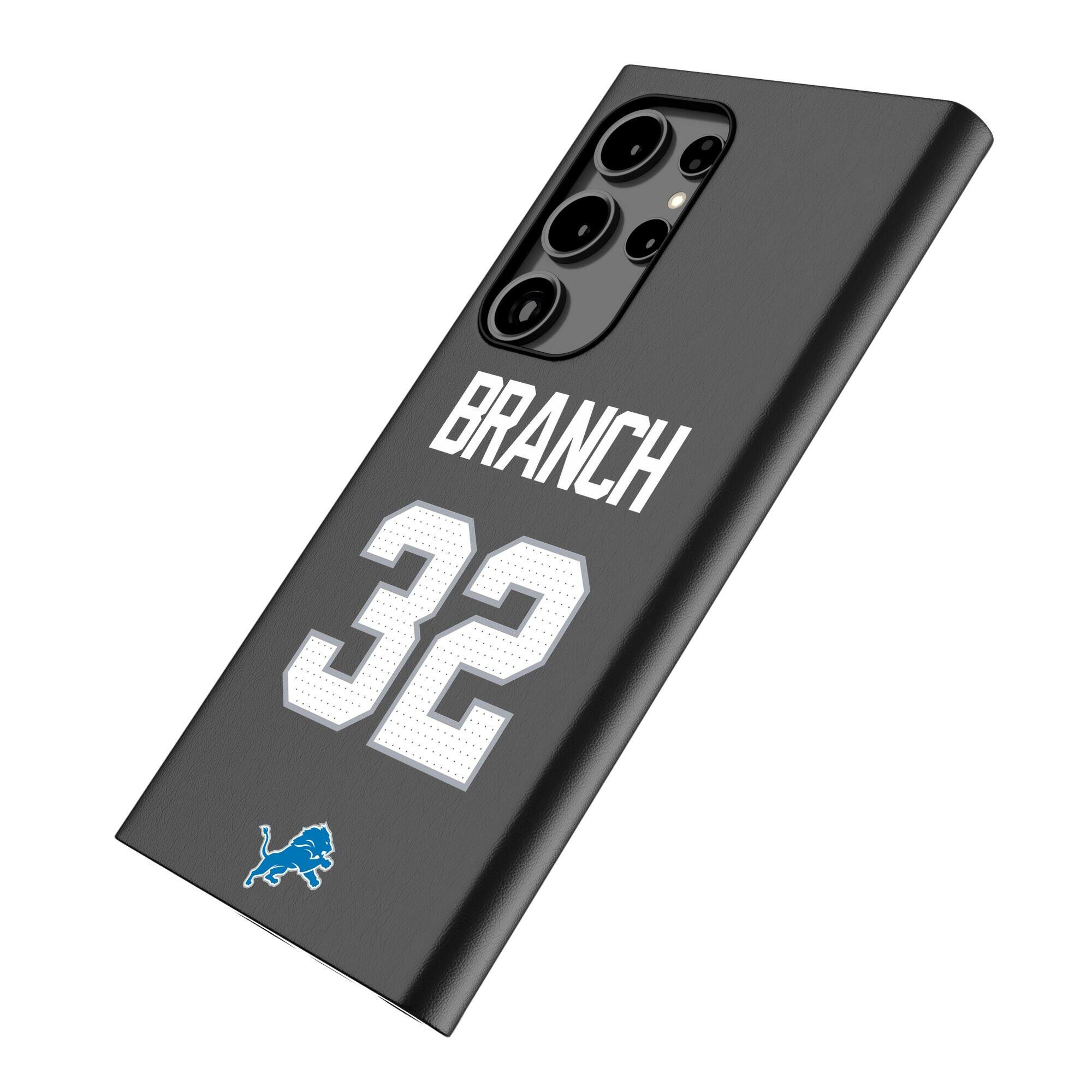 Alt View 1. Keyscaper - Brian Branch Black Detroit Lions Galaxy Magnetic Bump Case - S25 Ultra - Black.