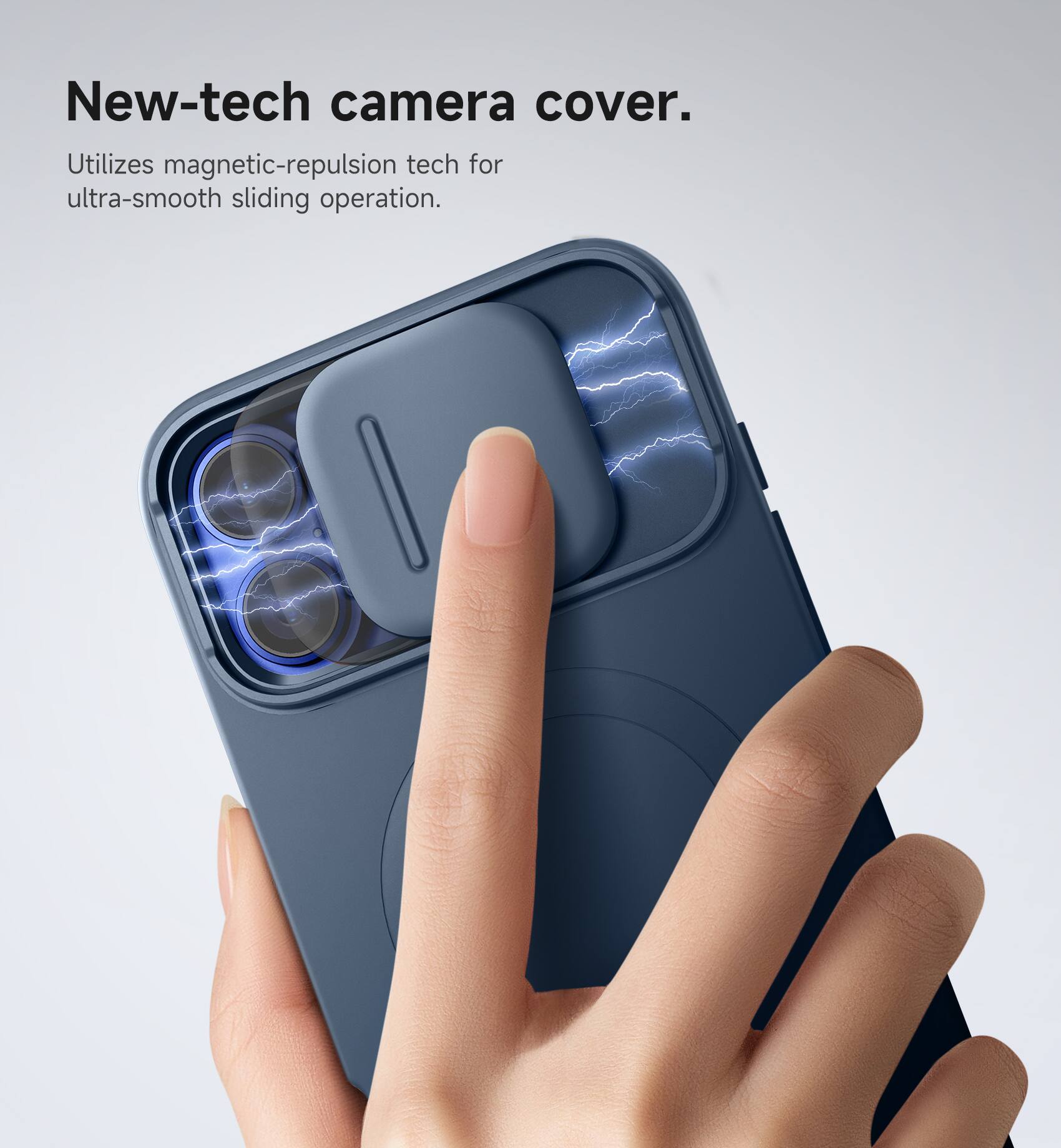 New-tech camera cover.  
Utilizes magnetic-repulsion tech for ultra-smooth sliding operation.