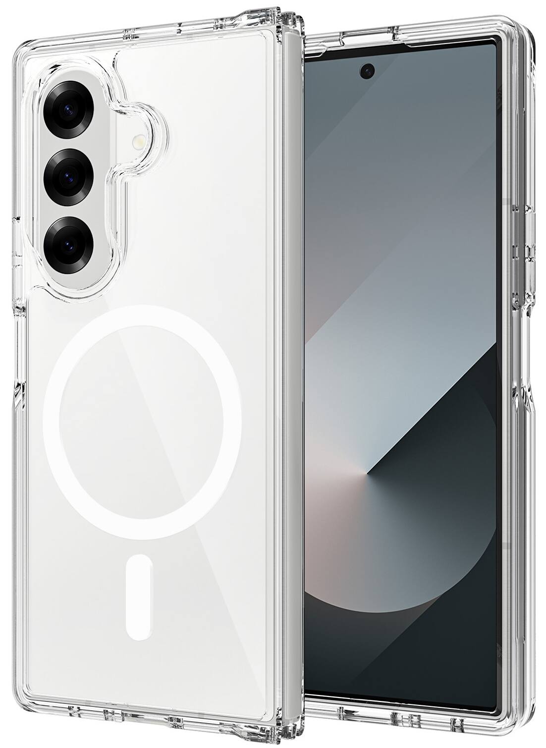 Front. Nakedcellphone - Clear Case for Samsung Galaxy Z Fold 7 Phone - Compatible with MagSafe - Clear.