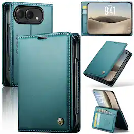 UUCOVER - Wallet Case for Apple iPhone Duo,Shockproof Magnetic PU Leather Stand Case Card Slots RFID Blocking Protective Cover - Green