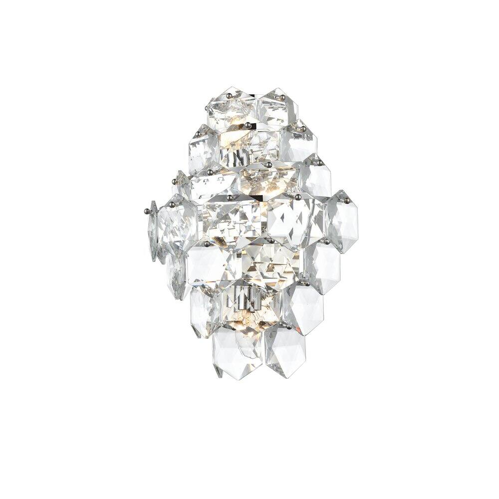 Angle. Elegant Lighting - Adaline 18 Inch Wall Sconce In Chrome - Chrome And Clear.