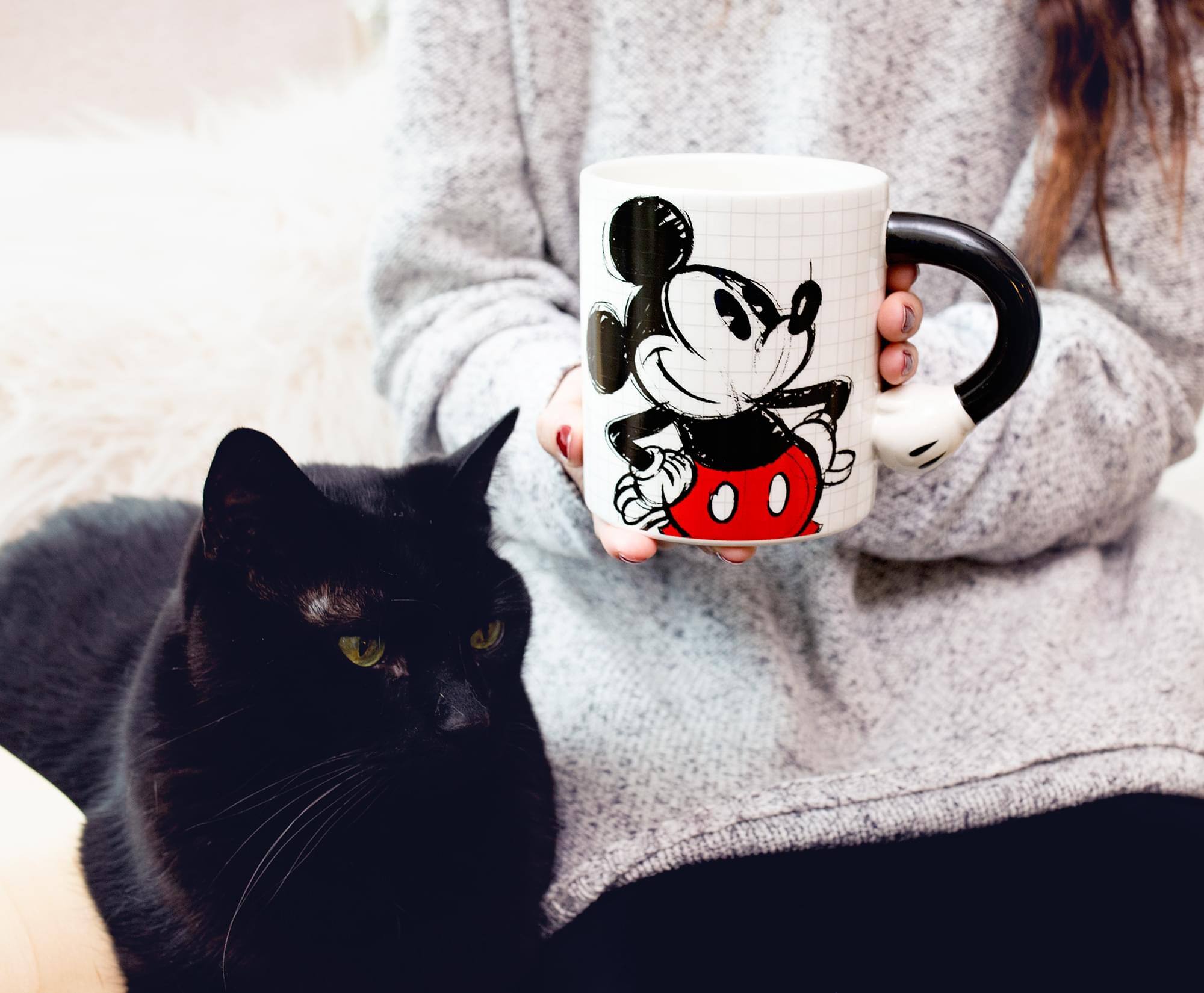 Alt View 10. Disney - Disney Mickey Mouse Sculpted Handle Ceramic Mug | Holds 20 Ounces - Red.