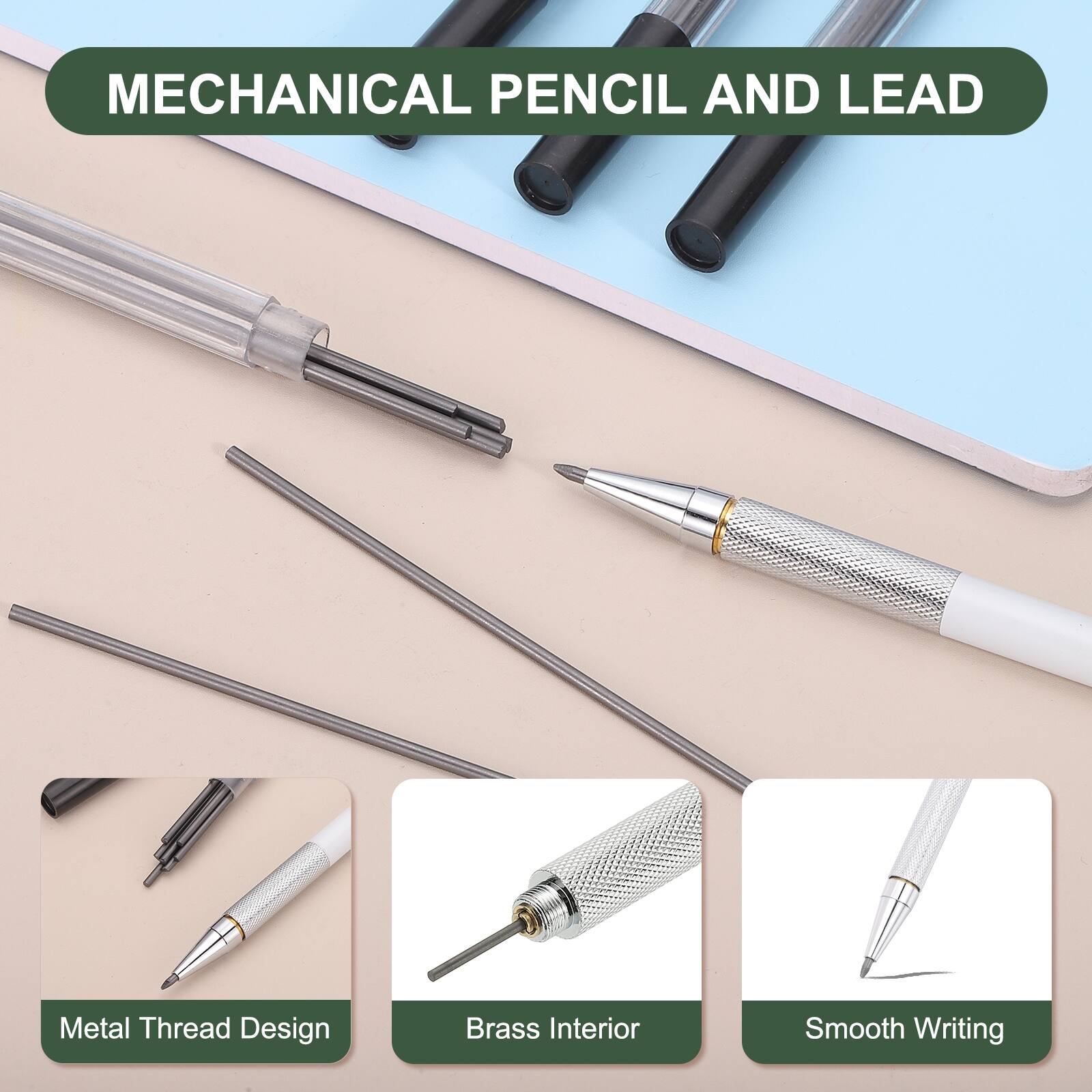 MECHANICAL PENCIL AND LEAD

Metal Thread Design
Brass Interior
Smooth Writing