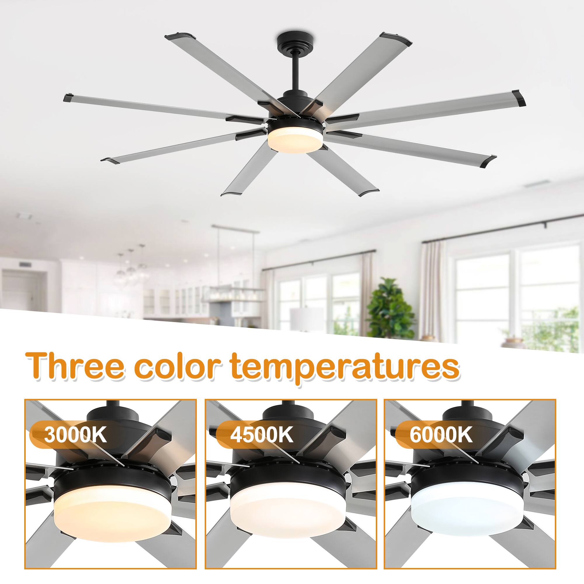 Three color temperatures 3000K, 4500K, 6000K