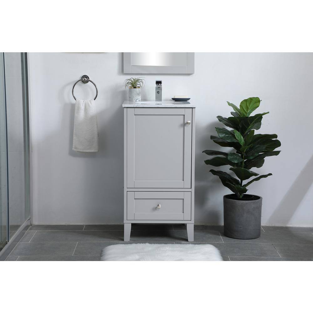 Alt View 4. Elegant Kitchen and Bath - 18 inch Single Bathroom Vanity in Grey - Grey.