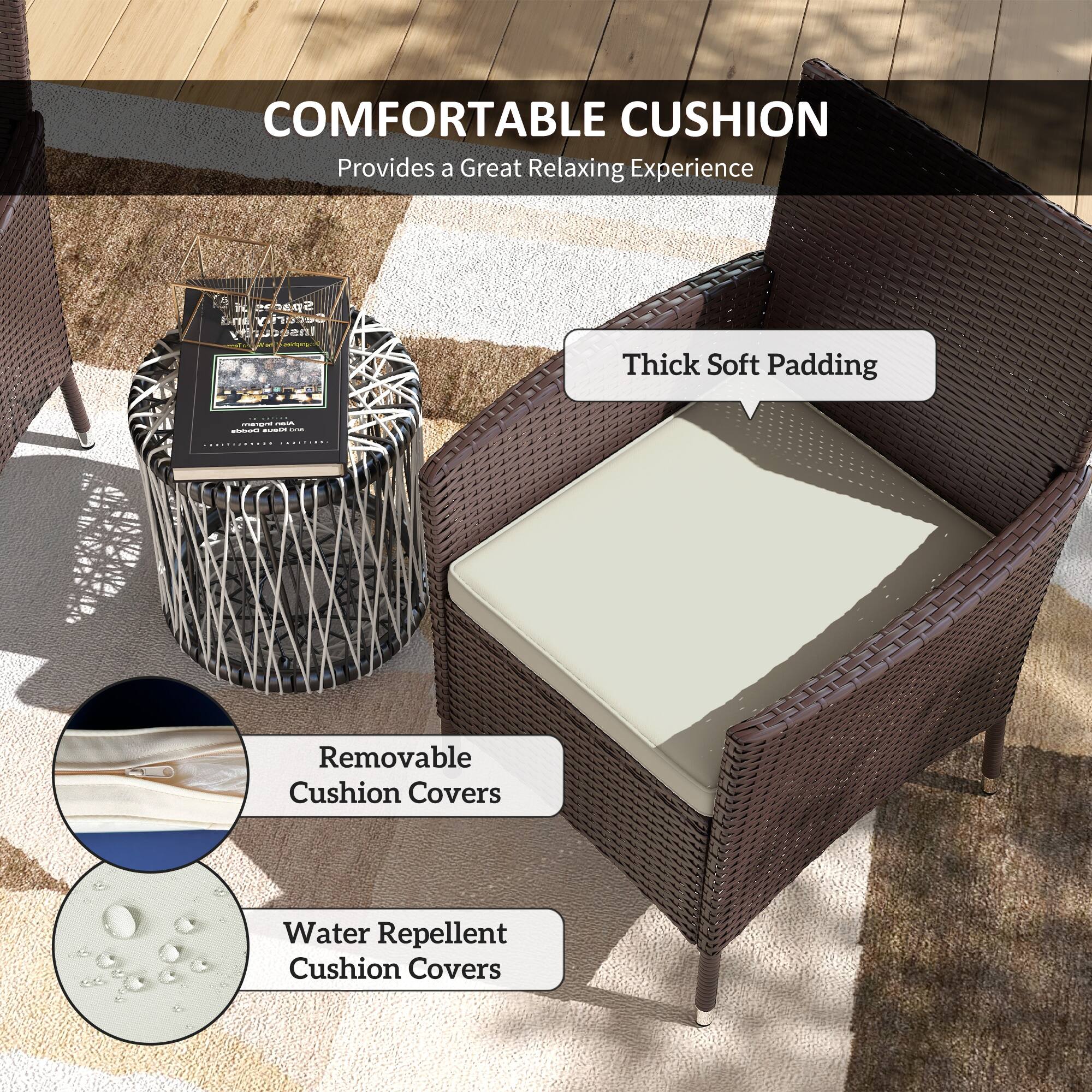 COMFORTABLE CUSHION Provides a Great Relaxing Experience
Thick Soft Padding
Removable Cushion Covers
Water Repellent Cushion Covers