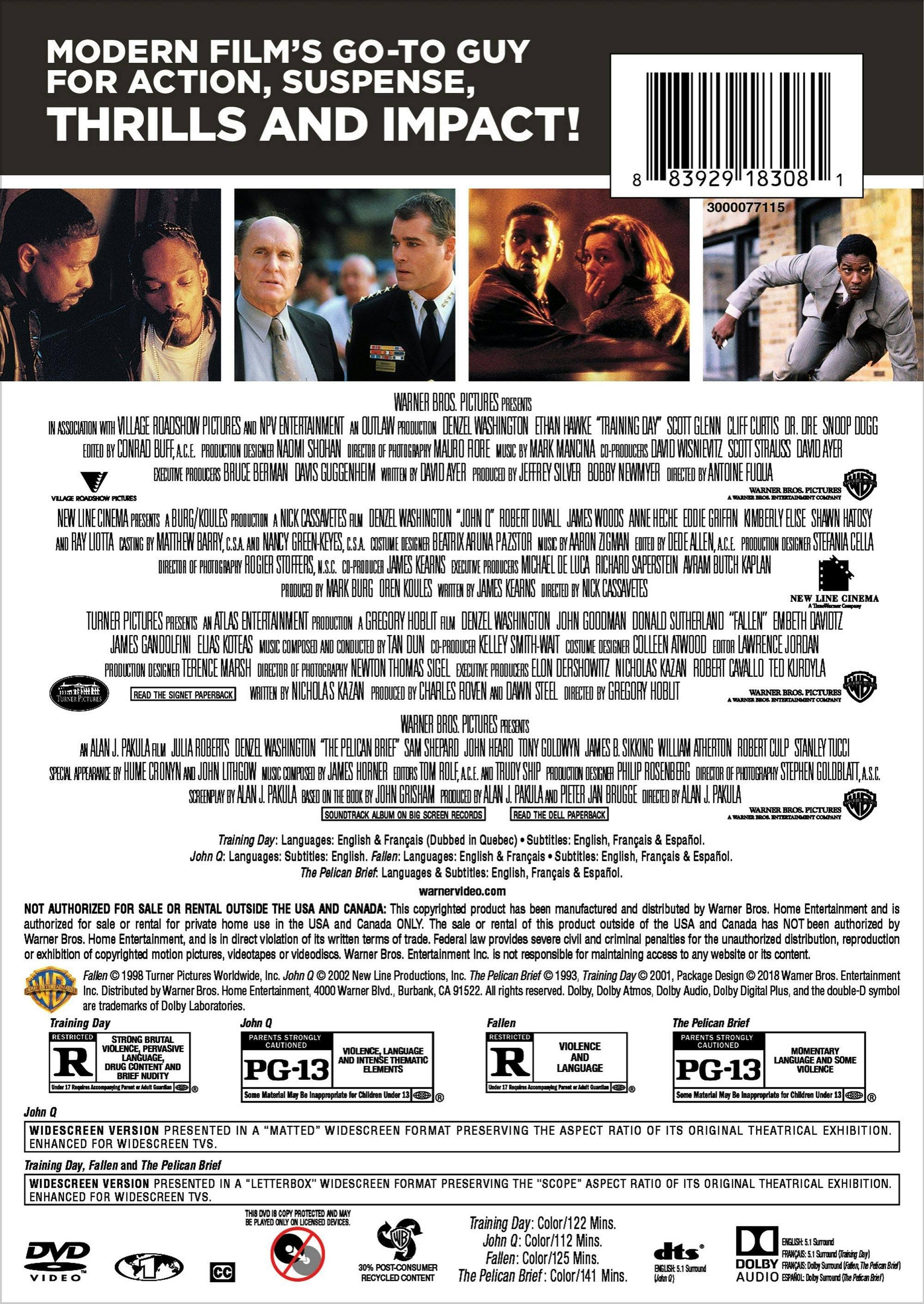 Angle. 4 Film Favorites: Denzel Washington Collection   - DVD.