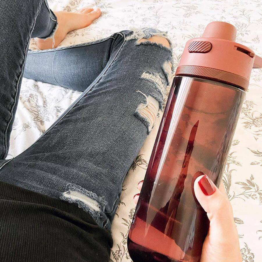 Water Drop Raspberry Thermos 16 oz. Kid's Funtainer Plastic Water Bottle w/ Spout Lid ...