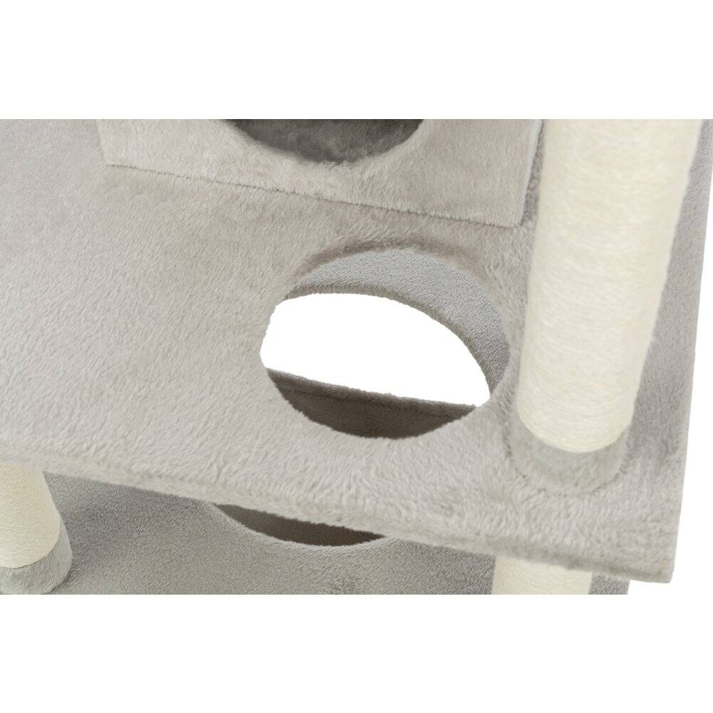 Alt View 2. TRIXIE - Abby Plush 4-Level Cat Tree with Sisal Scratching Posts Condo & Cat Toy - Gray.