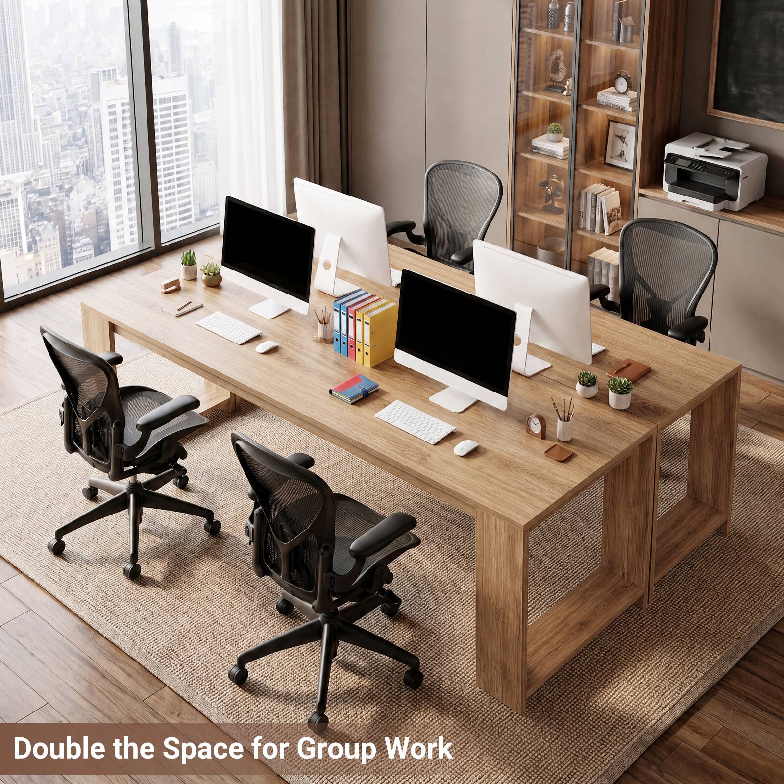 Aheaplus 78.7 Inch Extra Long Computer Desk, Large Workstation for Home ...