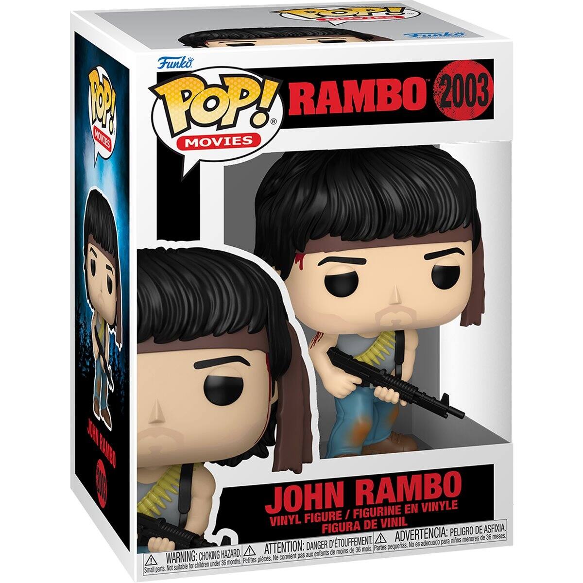 Funko POP! Movies  
RAMBO 2003  
JOHN RAMBO  
VINYL FIGURE / FIGURINE EN VINYLE / FIGURA DE VINIL  

WARNING: CHOKING HAZARD - Small parts. Not suitable for children under 3 years.  
ADVERTENCIA: PELOJO DE ASFIXIA A menores de 3 años.  
ATTENTION: PELIGRO DE ASFIXIA A menores de 36 mois.