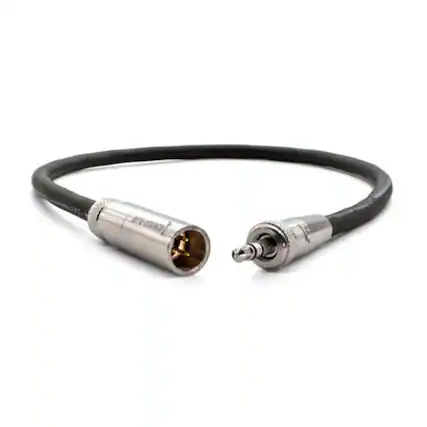 Front. Kondor Blue - Kondor Blue 12" Mini XLR to 3.5mm TRS Locking Screw Plug Audio Cable, Black - Black.