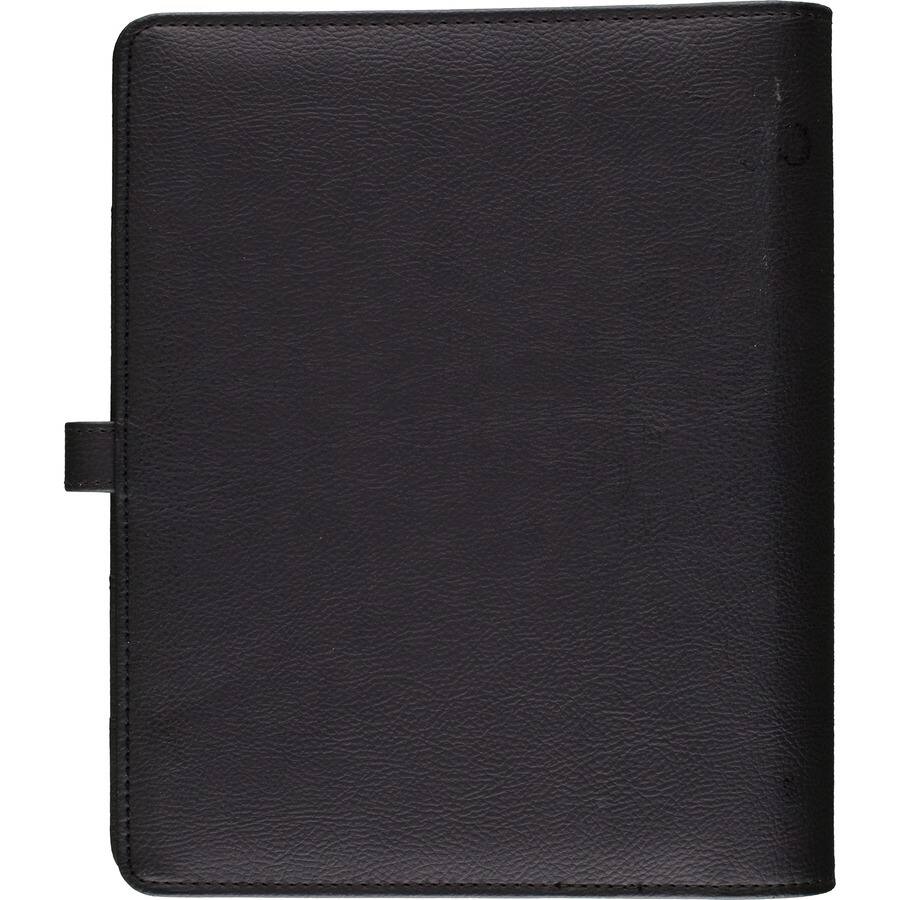 Back. AT-A-GLANCE - At-A-Glance Buckle Closure Start Set, Undated, Black Faux Leather, 5 1/2" x 8 1/2" Desk Calendar.