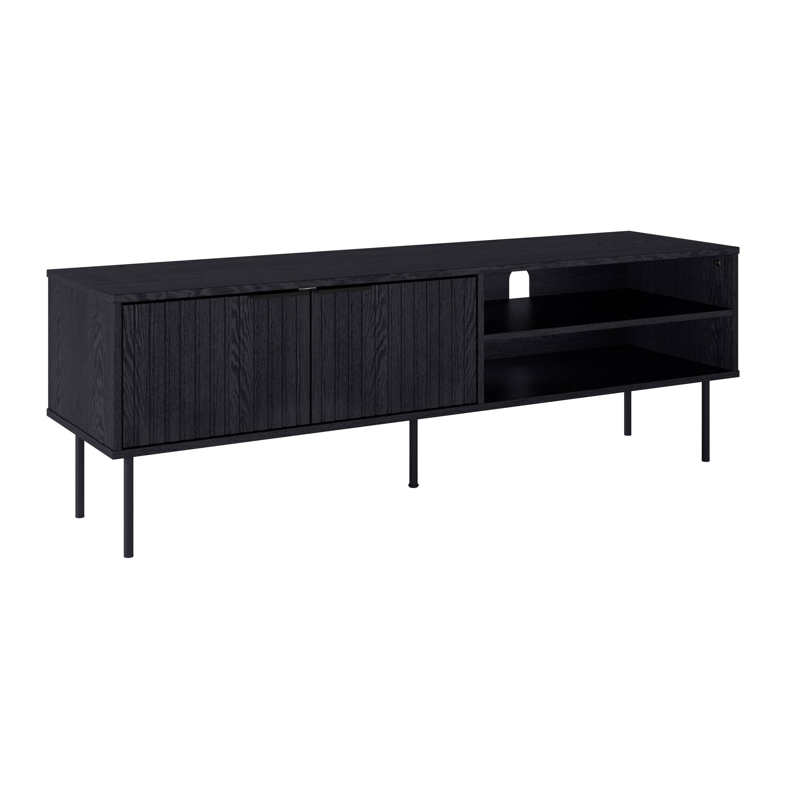 Left. CorLiving - Lysander Collection TV Stand with Cabinets for Most TV's up to 75" - Black.