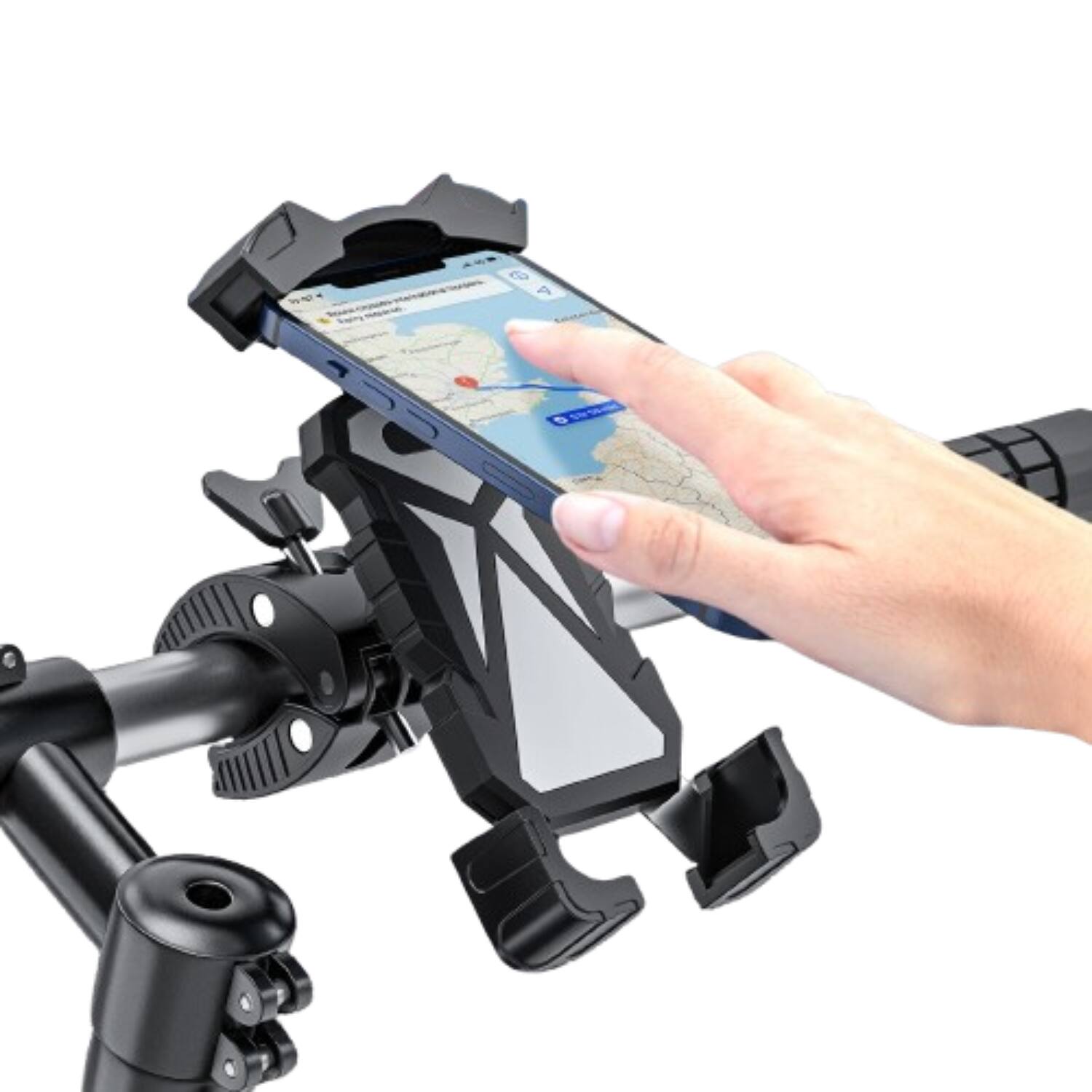 Left. Stock Preferred - Motorcycle Phone Mount Auto Lock - Black.