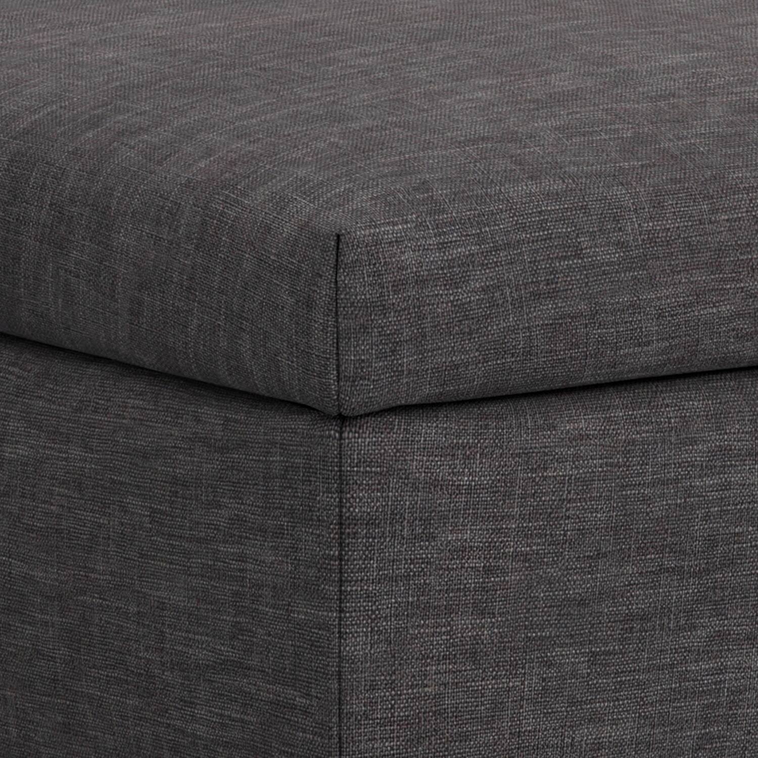 Alt View 6. Simpli Home - Rebecca 48 inch Mid Century Modern Coffee Table Storage Ottoman with Lift up Lid in Slate Grey Polyester, Assembled - Slate Grey.