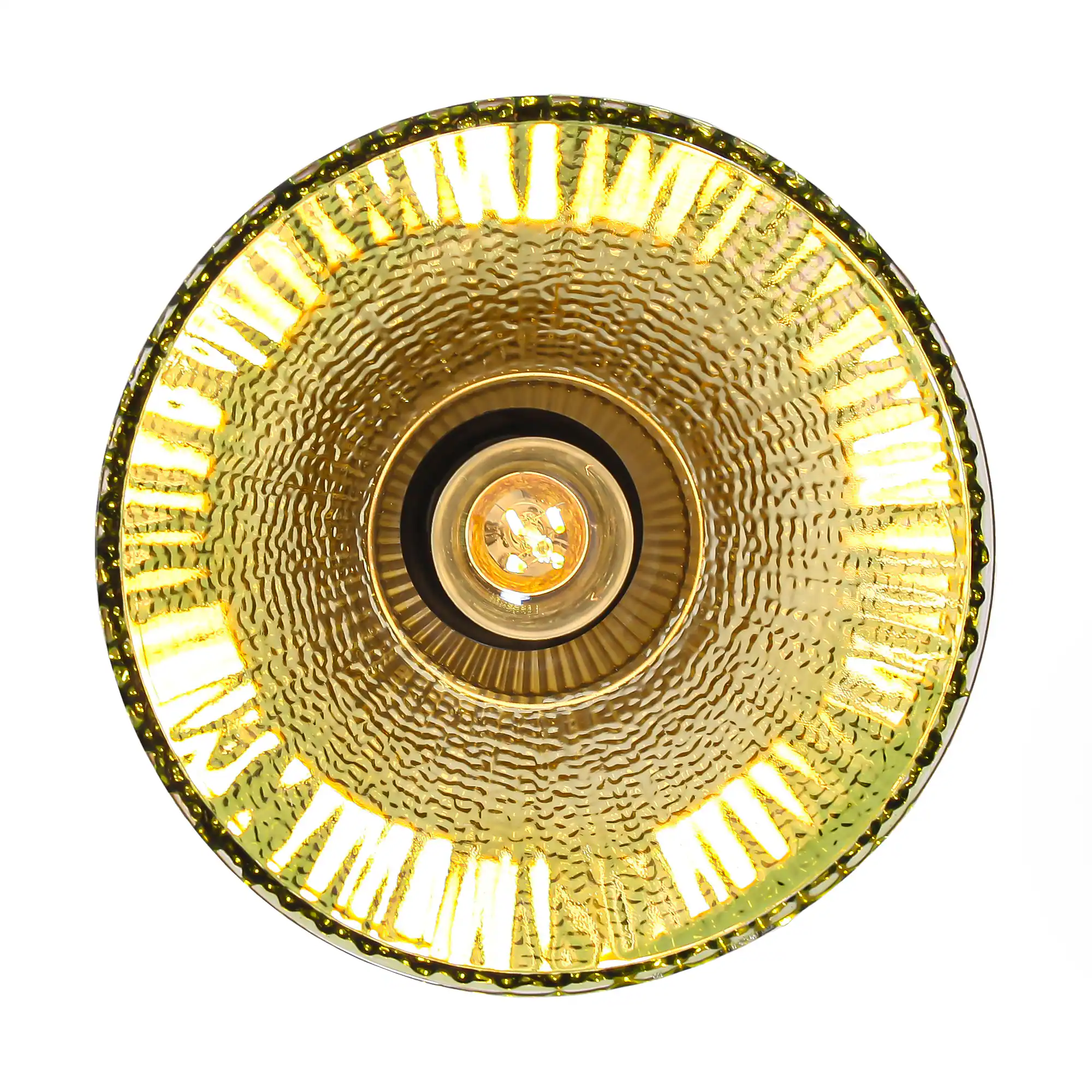 Alt View 2. Parrot Uncle - 8" Vintage Gold 1-Light Pendant Light with Green Glass Shade - Brass.