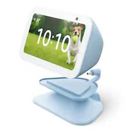 Amazon - Stand for Echo Show 5 (3rd Gen) - Adjustable stand with USB-C Charging Port (Echo Show not included) - Cloud Blue