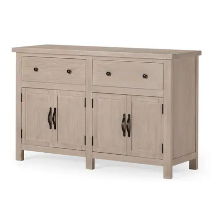 Front. Maven Lane - Maven Lane Felix Rustic Wooden Sideboard in Weathered White Finish - Weathered White.