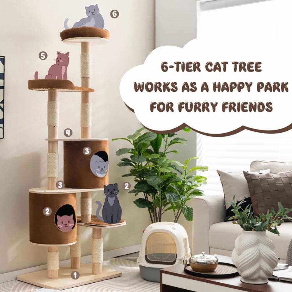 6-TIER CAT TREE WORKS AS A HAPPY PARK FOR FURRY FRIENDS