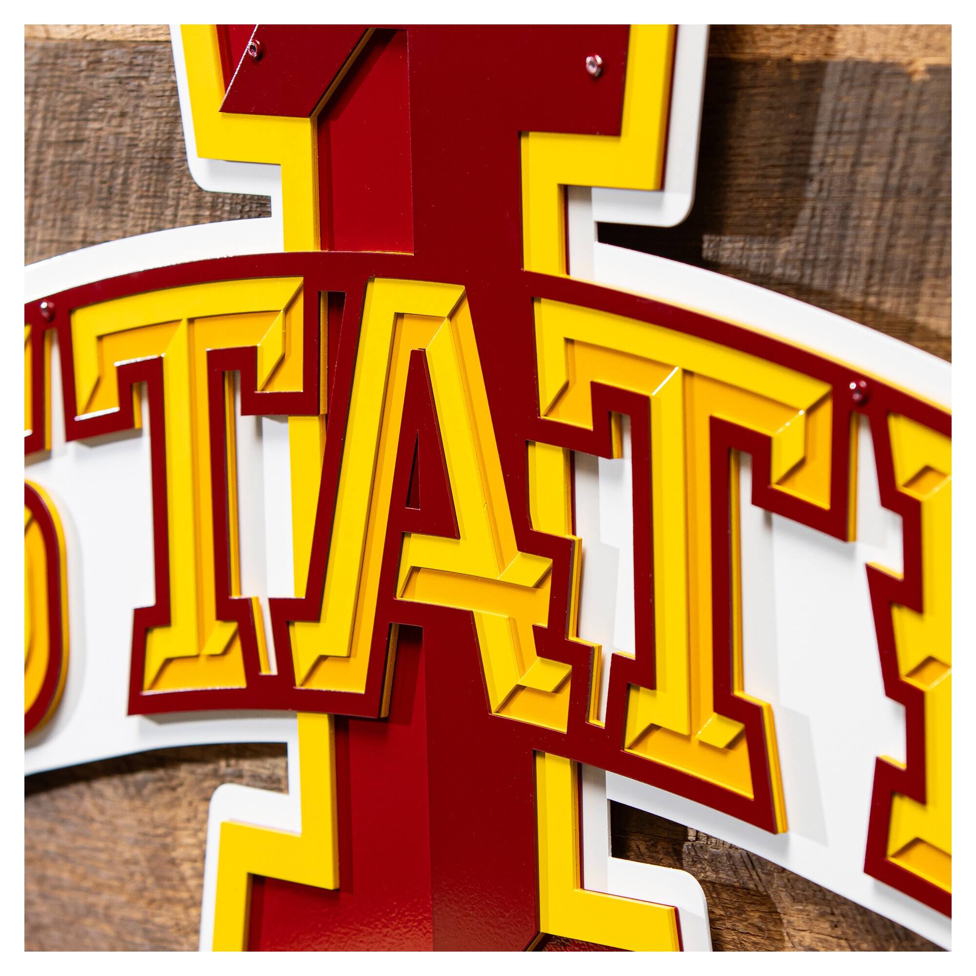 Alt View 2. Evergreen Enterprises - Iowa State Cyclones 23" Layered Metal Wall Art Sign - Multicolor.
