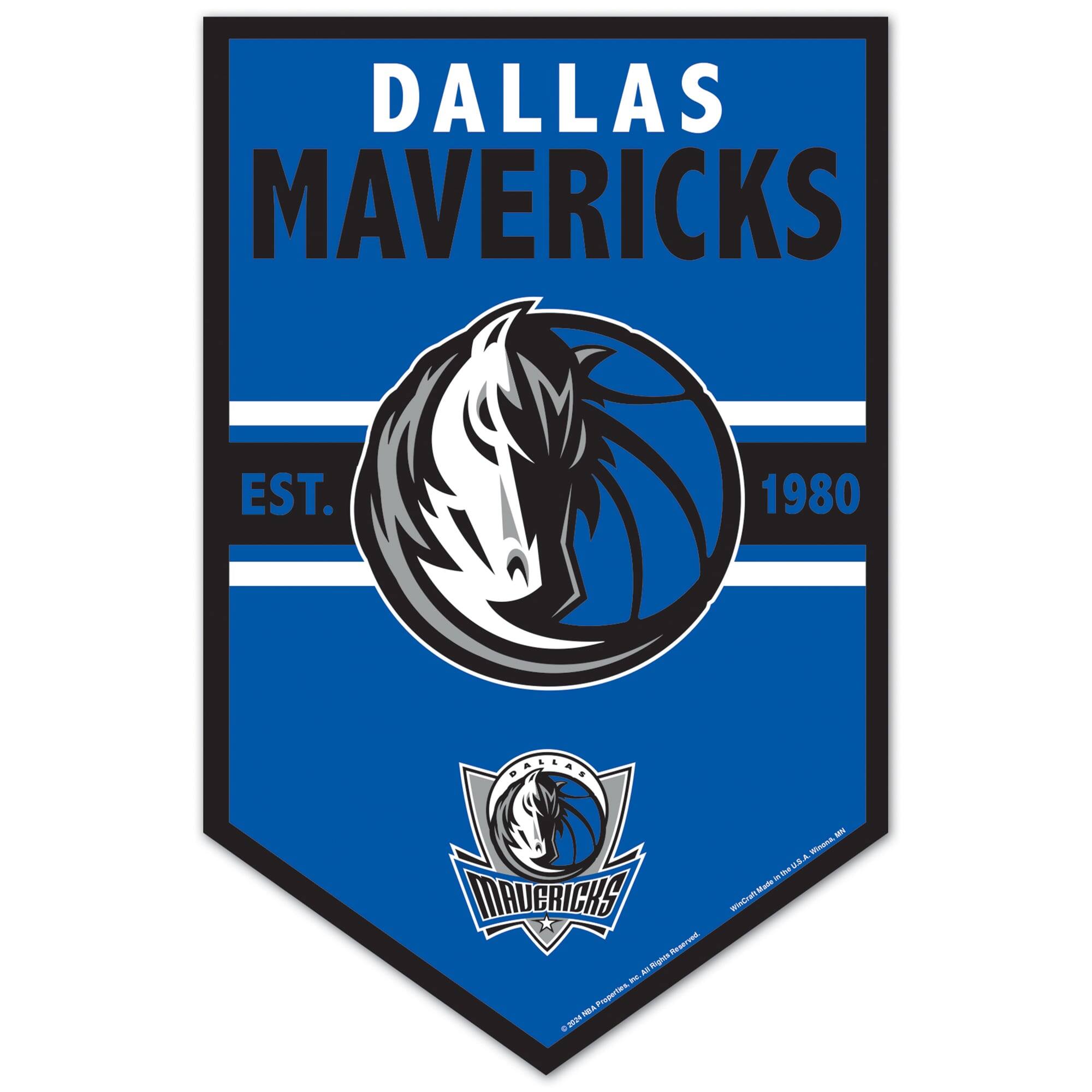 Dallas Mavericks 11" x 17" Chevron Wood Sign