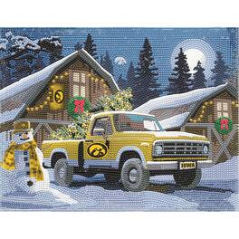 Sporticulture - Iowa Hawkeyes Winter Truck Diamond Art Holiday Craft Kit - Multicolor