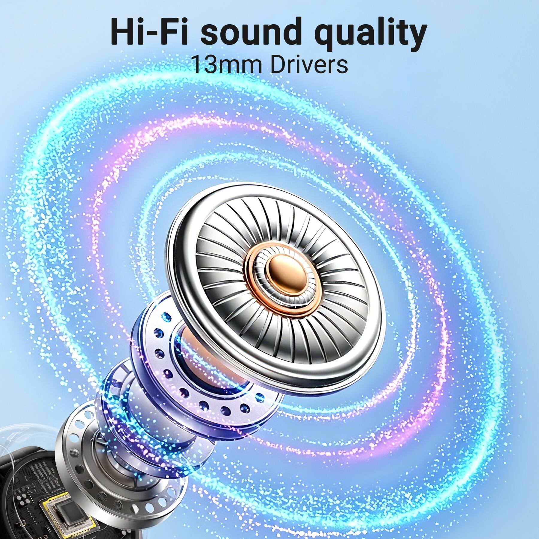 Hi-Fi sound quality  
13mm Drivers