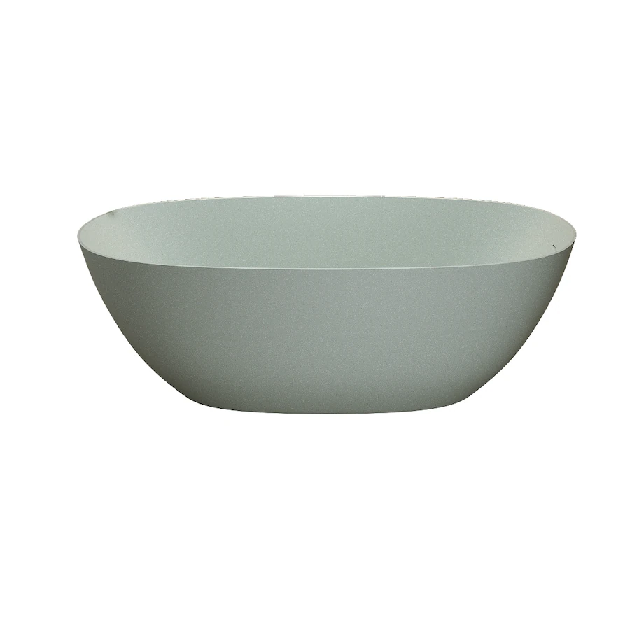 Solid Color Pop Its Loheer 57 in Freestanding Solid Surface Soaking Bathtub Oval Stone ...