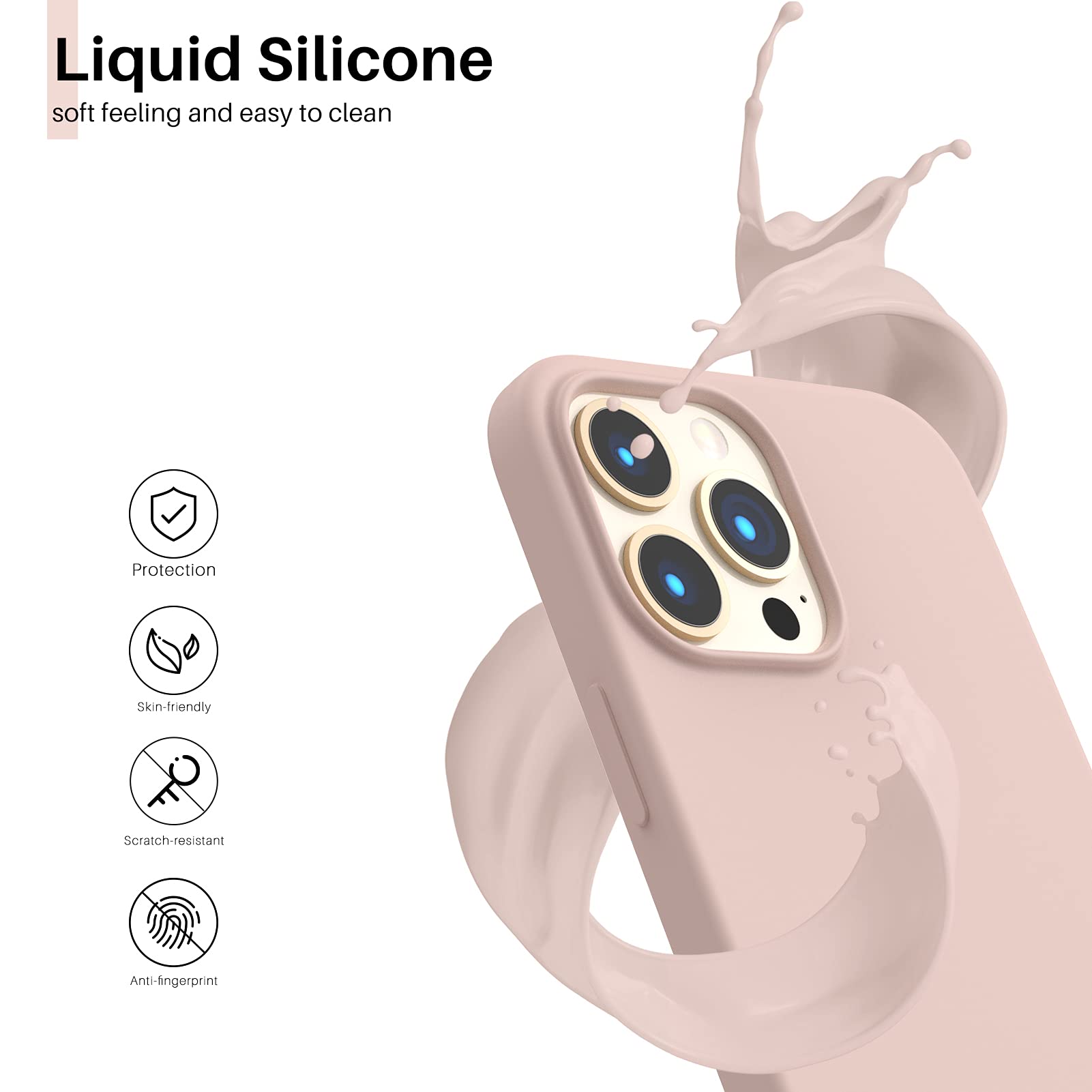Liquid Silicone, soft feeling and easy to clean, Protection, Skin-friendly, Scratch-resistant, Anti-fingerprint