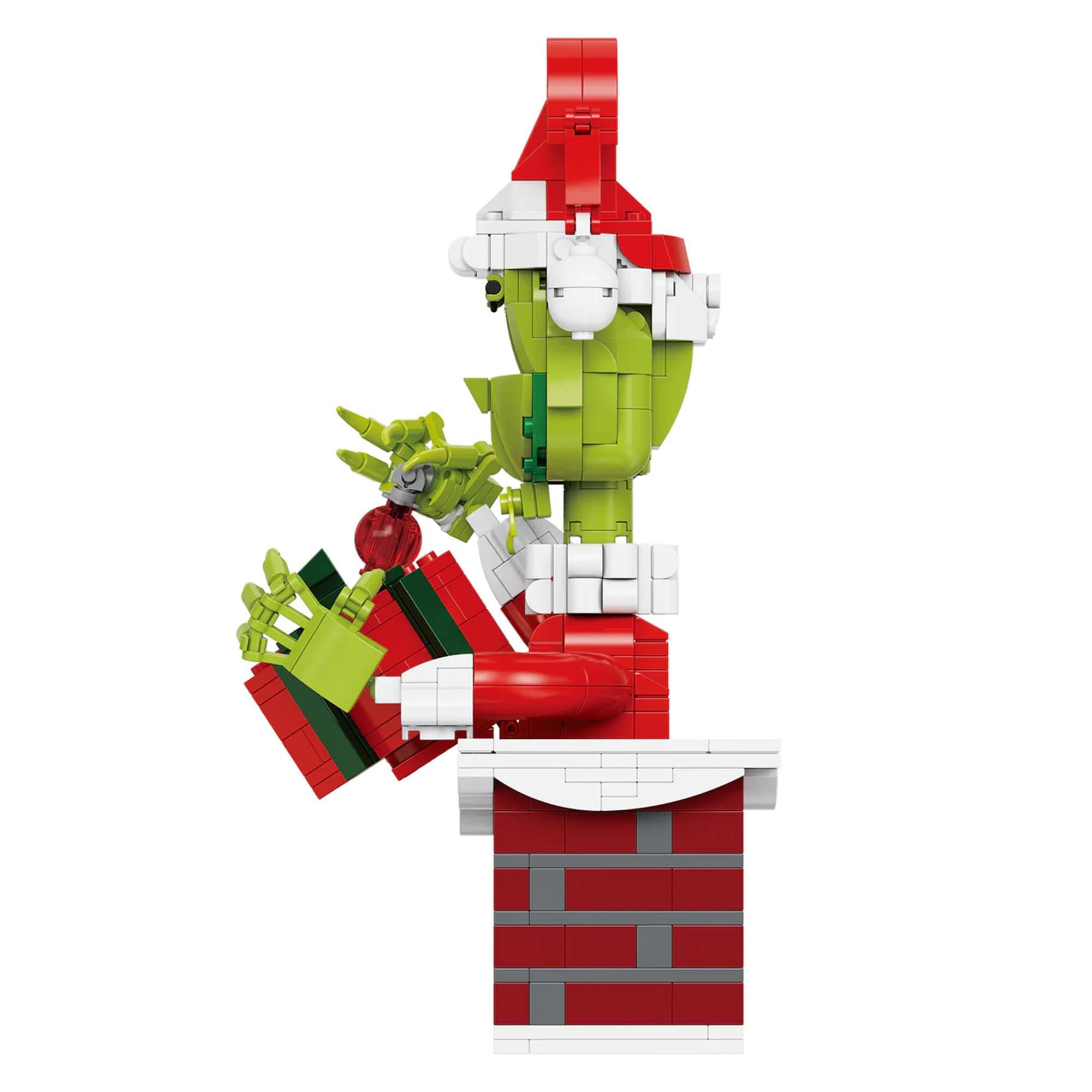 Alt View 2. Brickcraft - The Grinch Up The Chimney 523-Piece Brickcraft Building Set - Green.