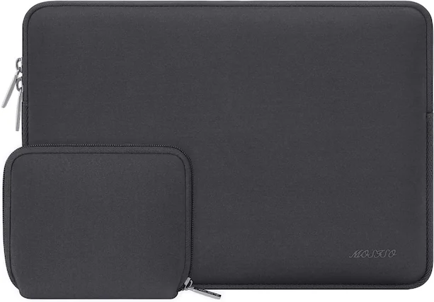 Front. mosiso - 13 inch Laptop Sleeve for MacBook Air Pro 13 M5 M4 M3 M2 M1 2026-2018 /Neo 13, Neoprene Computer Sleeve with Small Case - Space Gray.