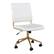 Front. Martha Stewart - Ivy Ribbed Faux Leather Office Chair - White Faux Leather/Polished Brass.